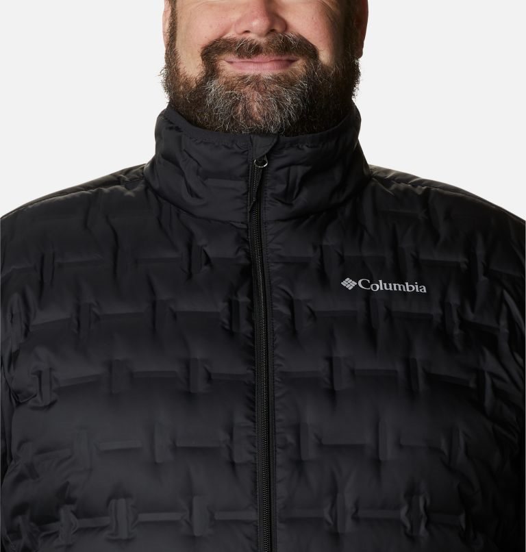 Men's Columbia Delta Ridge Down Jackets Black | Plus Size CA-YL615